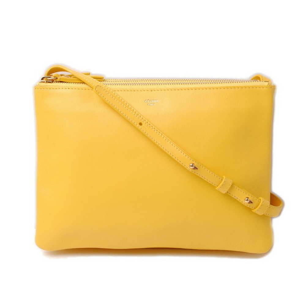 Celine Trio Large Shoulder Bag Clutch Yellow